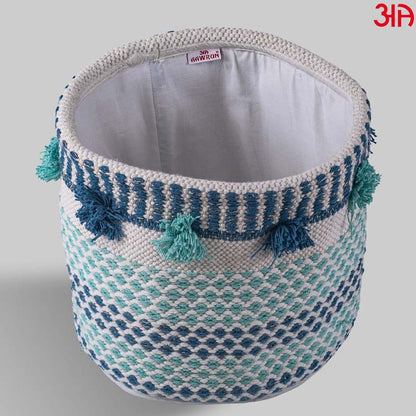 Round Cotton Basket in Soft Hues3