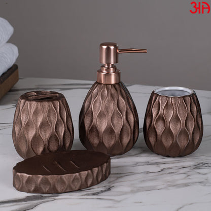 brown ceramic soap dispenser