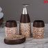 brown floral soap dispenser set 1