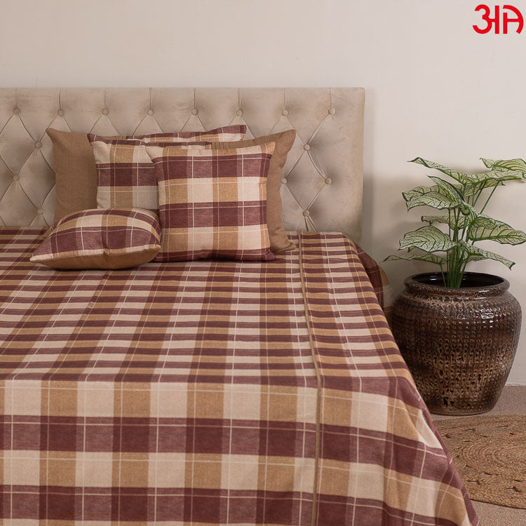 check pattern cotton bed cover set