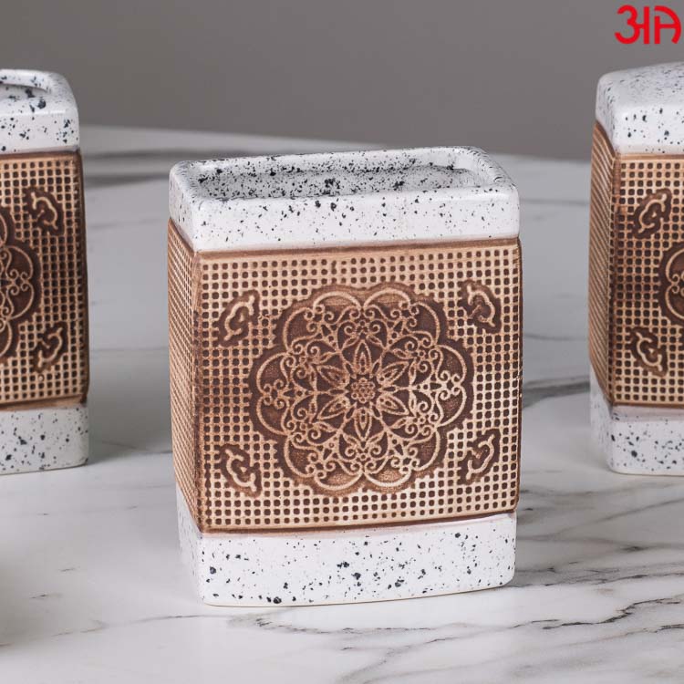 white brown floral stone finish dispenser 5