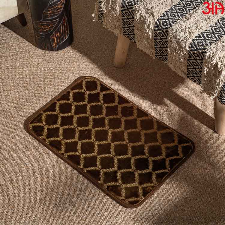 coffee gold diamond design doormat
