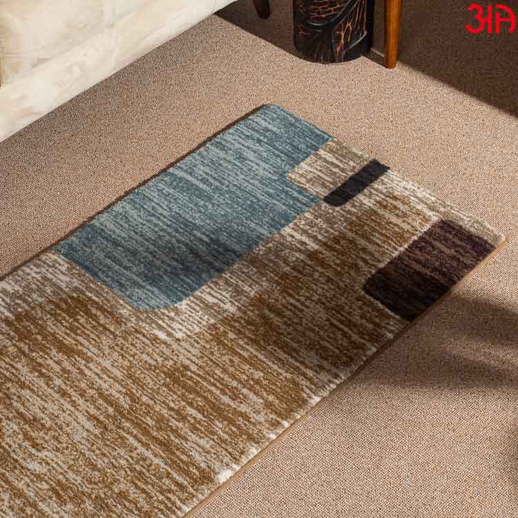 brown grey long carpet for sofa side