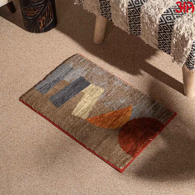 brown orange abstract design doormat