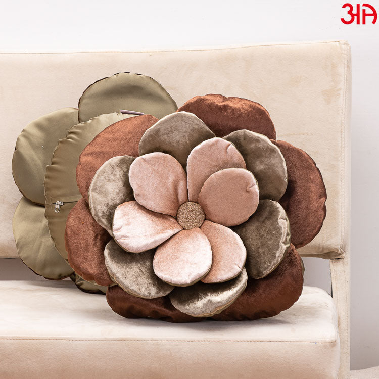 brown rose shape cushion