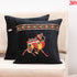 Camel Embroidered Velvet Cushion Black