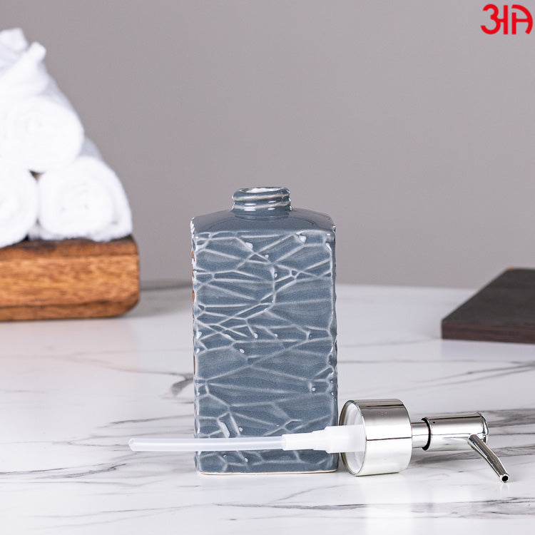 grey ceramic soap dispenser with pump4