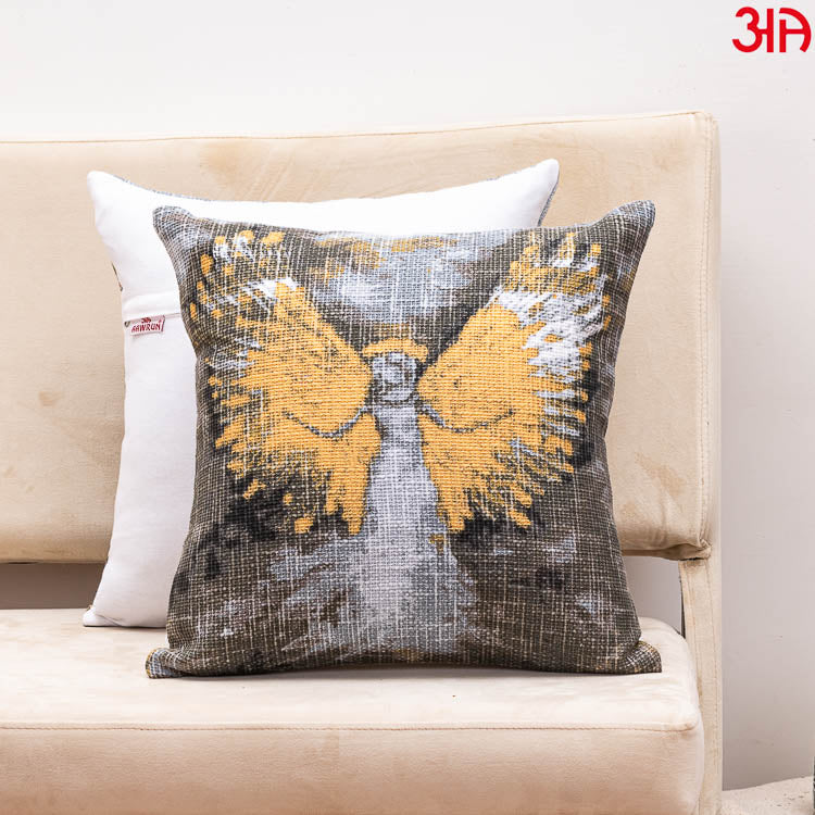 Jute Cushion Cover with angel design