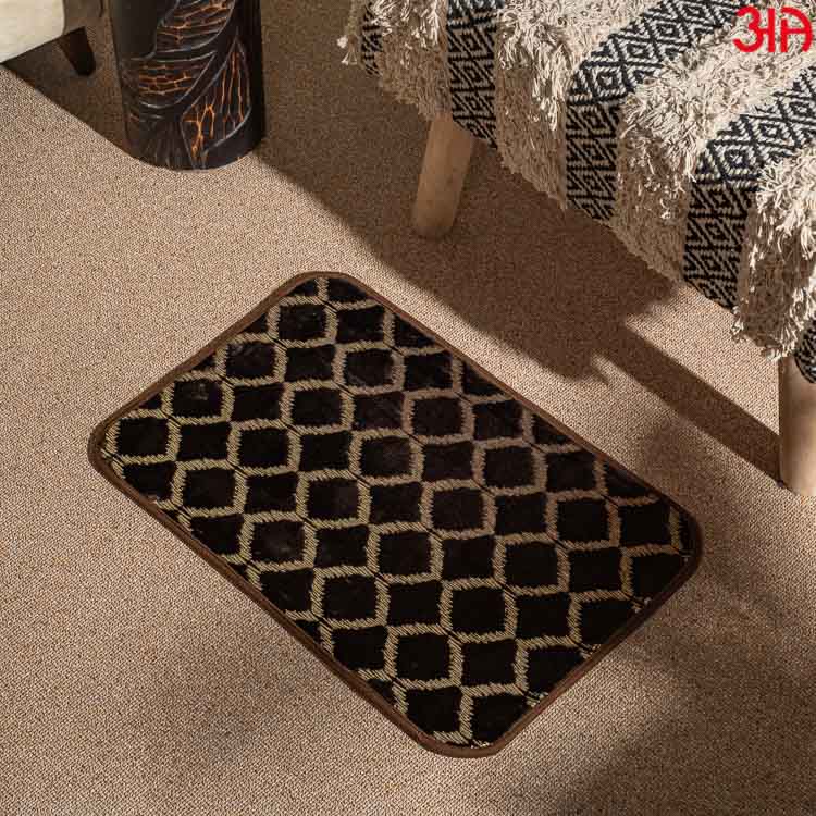 coffee brown diamond doormat