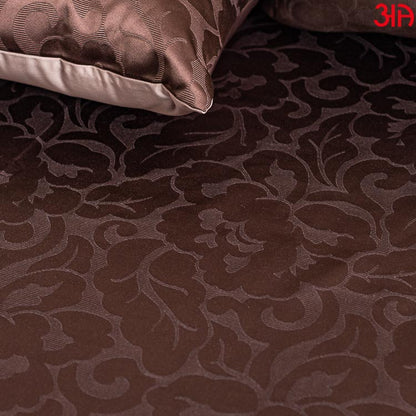 jacquard mix coffee brown bed cover 3