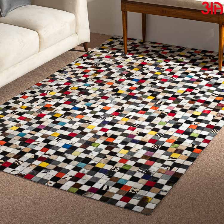 small square colorful leather carpet15