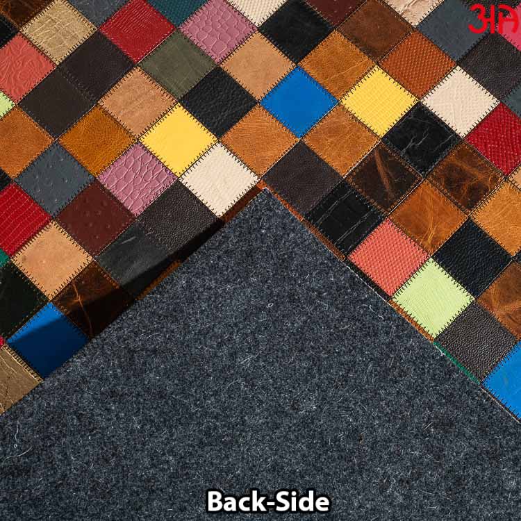 colorful square leather carpet
