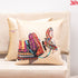 velvet Cushion with cow art design beige