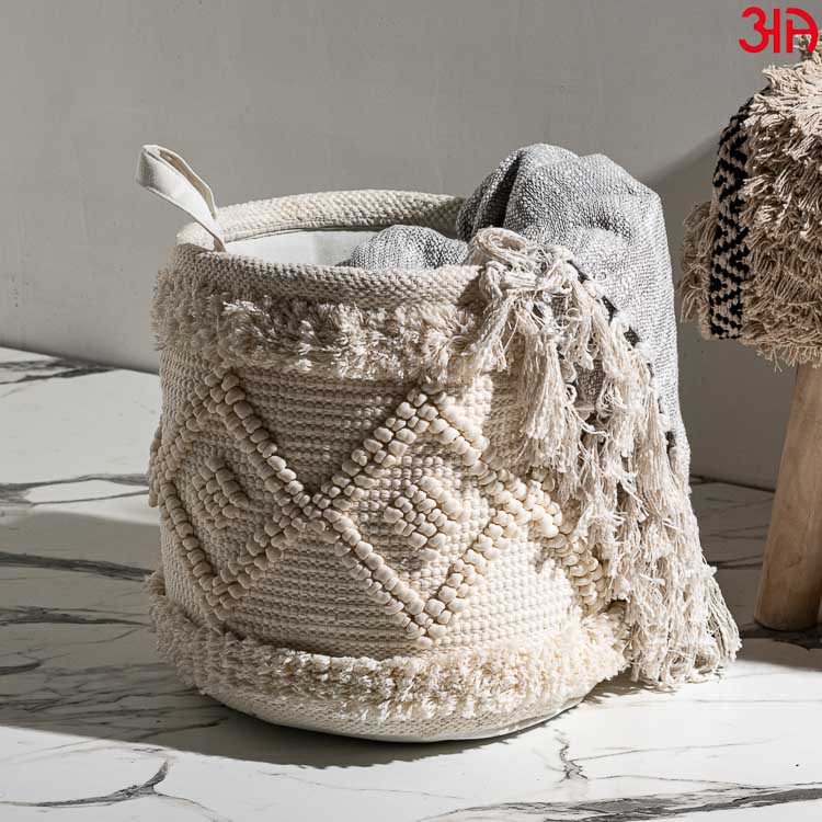 Woven Round Shape Cotton Storage Container2