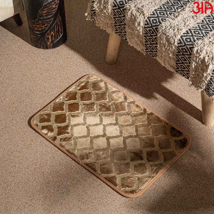 beige gold diamond design doormat