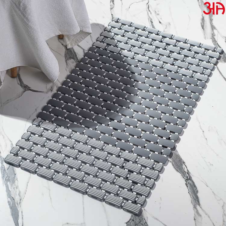 pvc deep grey shower tub mat
