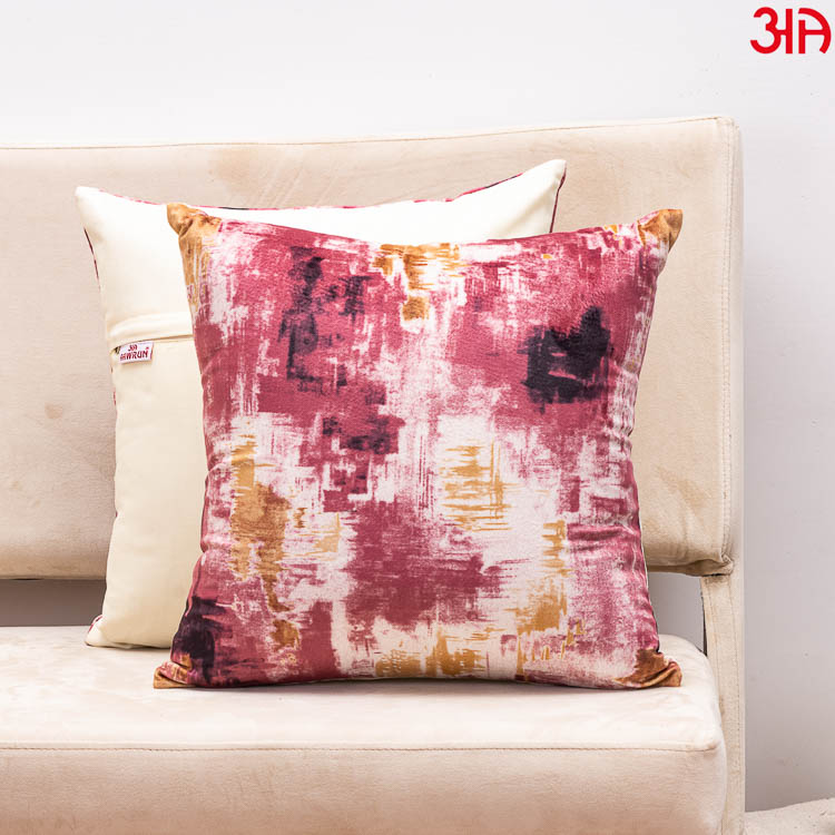 digital printed velvet cushion pink