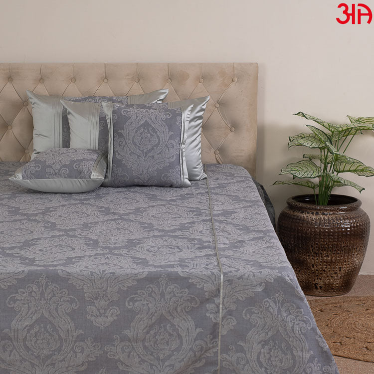 grey designer bed cover set