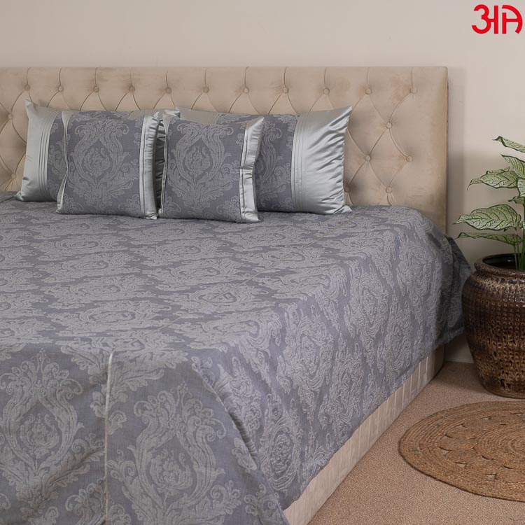 grey designer bed cover set4