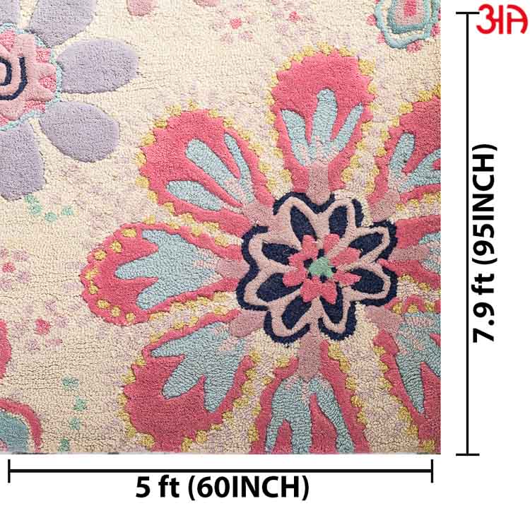 pink floral woolen carpet2