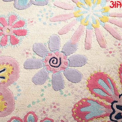 pink floral woolen carpet3