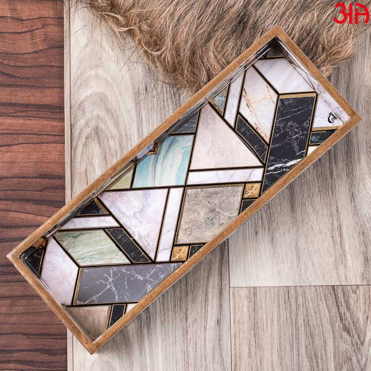 geometric design mdf serving tray