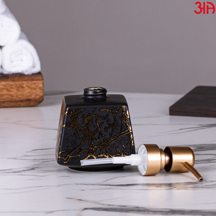 black ceramic soap dispenser