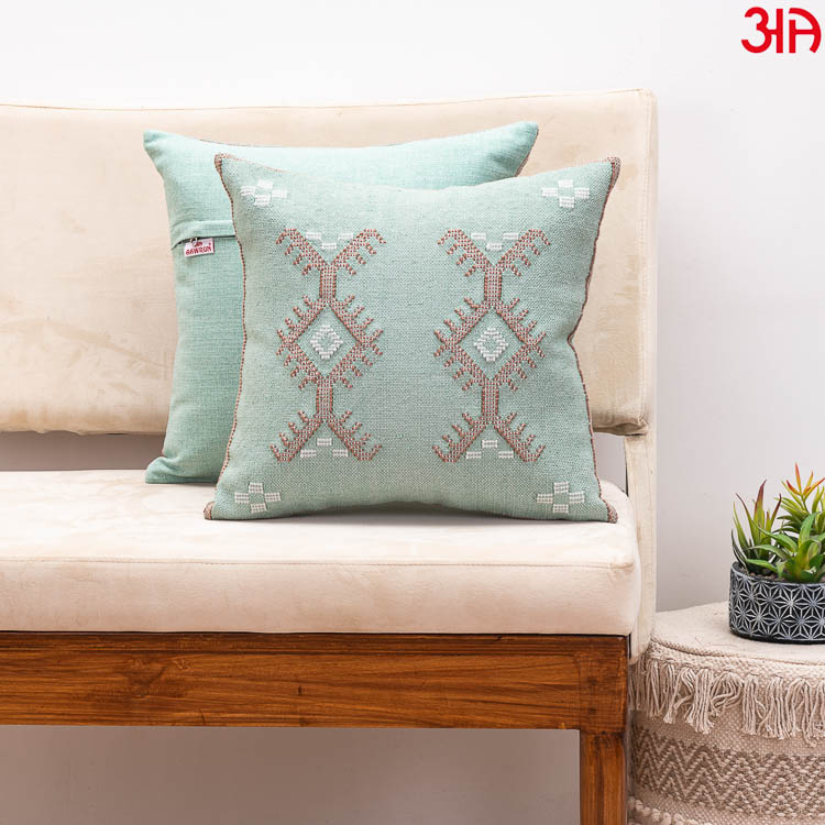 green cotton cushion cover2