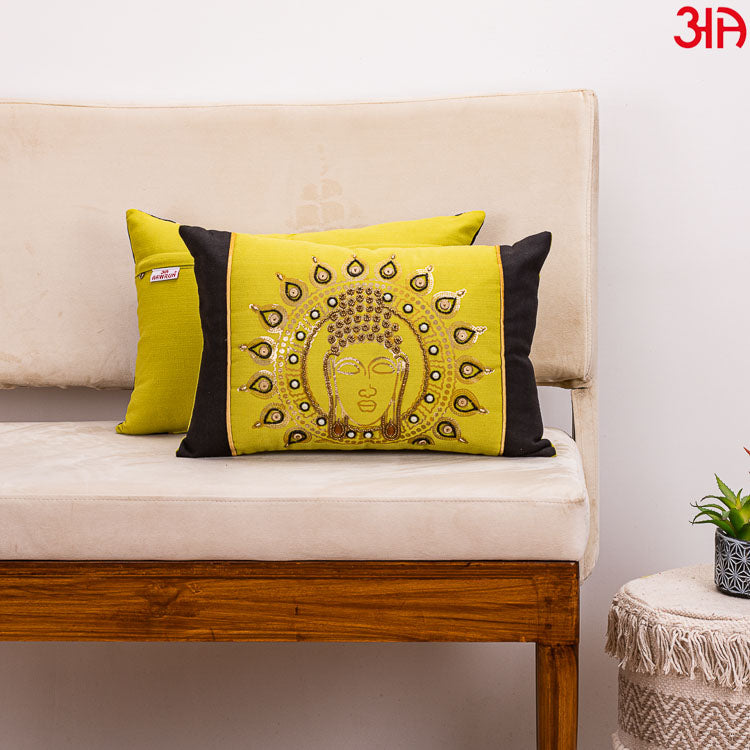 green buddha art cushions2