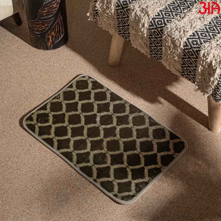 olive green diamond cut doormat