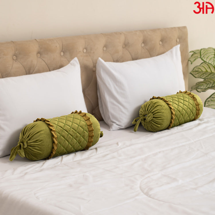 green velvet bolster cover2