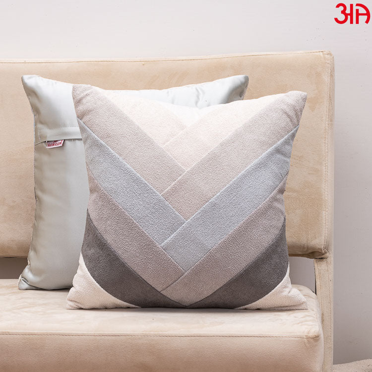 grey v stripe cushion cover