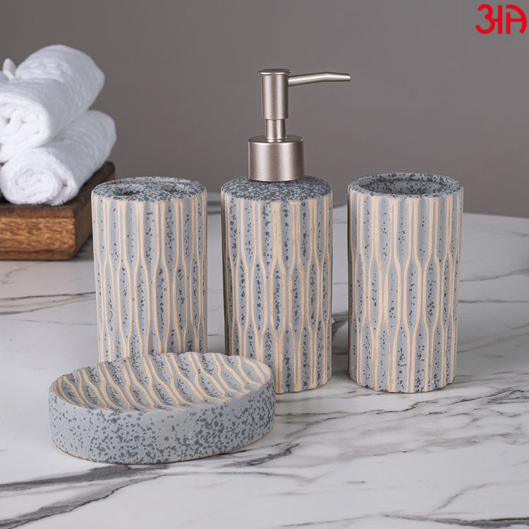 grey ceramic soap dispenser