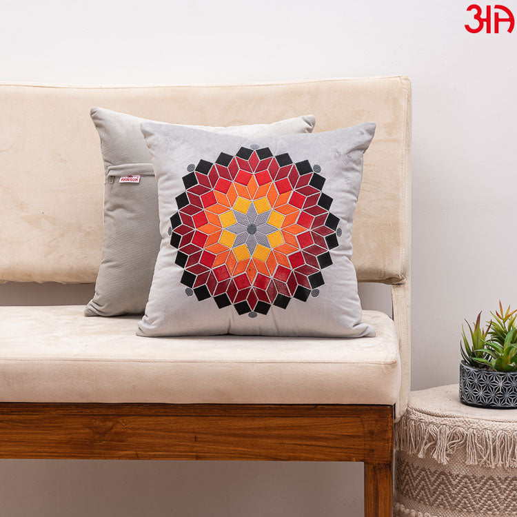 grey colorful cube floral cushion2