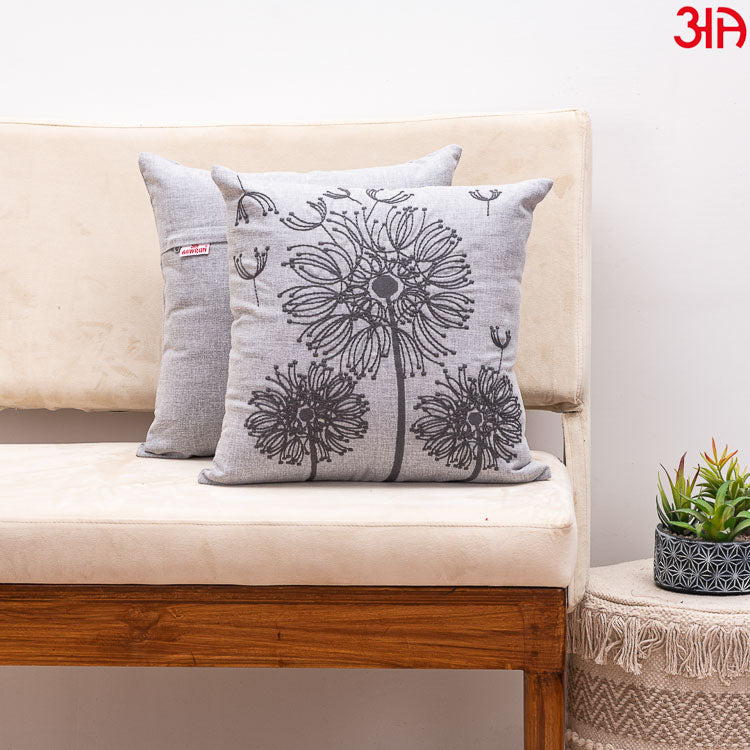 grey dandelion cushion cover2
