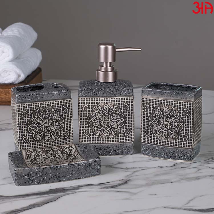 floral stone finish dispenser grey 1