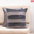 Grey Fur Stripe Cushion