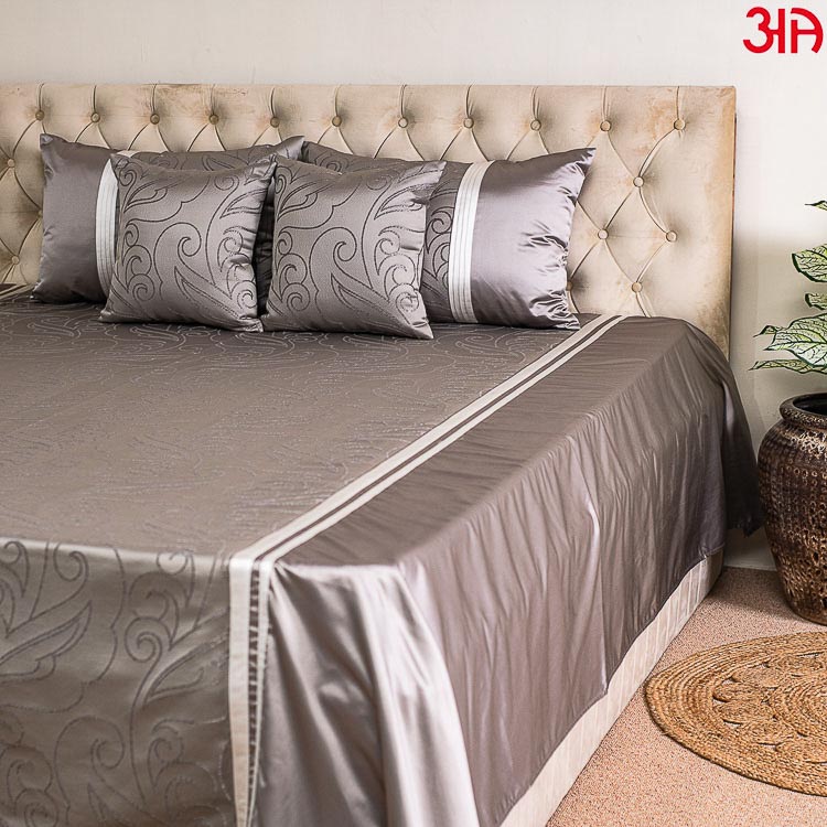 jacquard mix grey bed cover 4