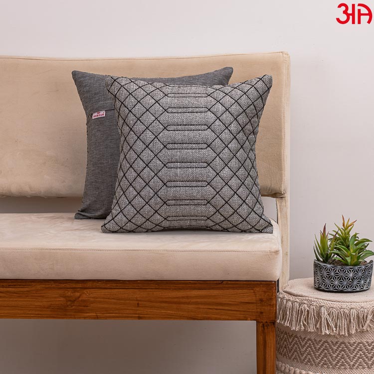 grey jute quilted cushion covers2