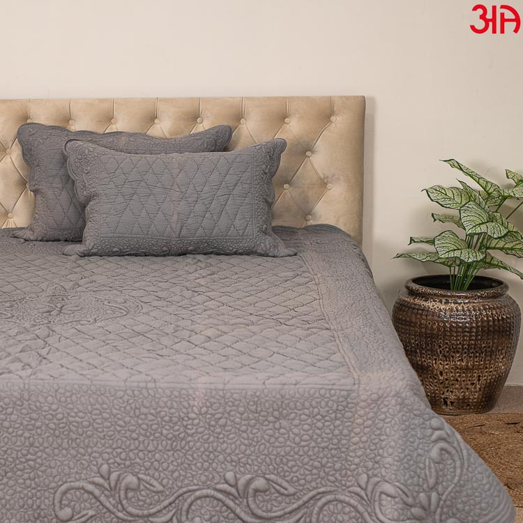 grey bed cover set