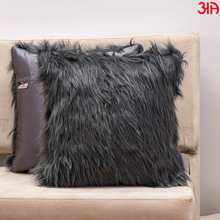 grey furry cushion1