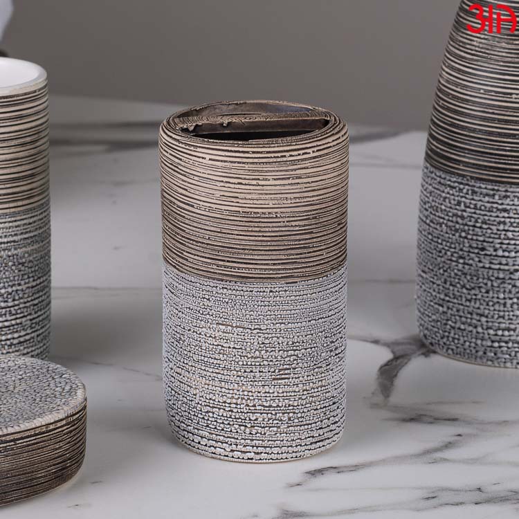 grey stone finish dispenser set4