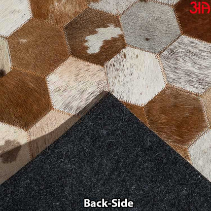 hexagon design leather carpet 5x8 feet4