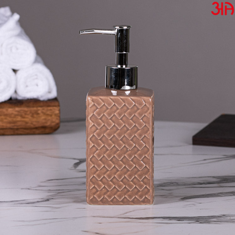 brown ceramic rectangular dispenser