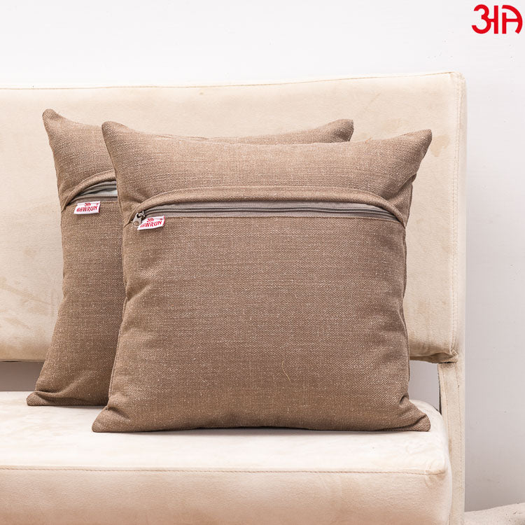 brown cotton jute cushion cover4