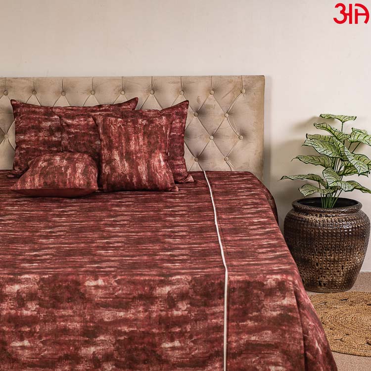 maroon color cotton bed cover