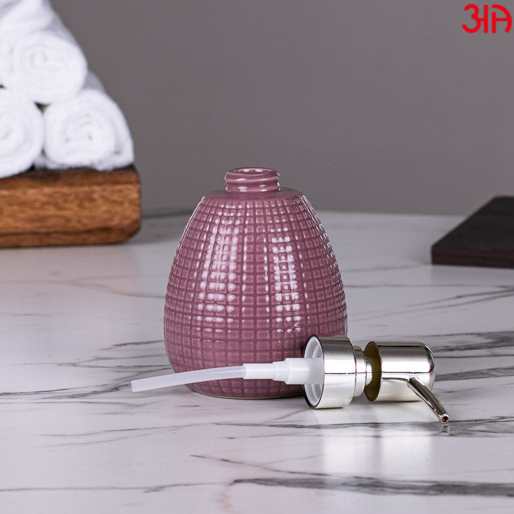 mauve ceramic soap dispenser4