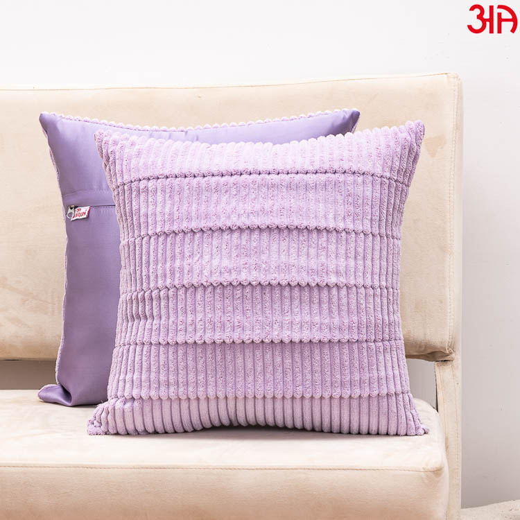 Mauve Fur Stripe Cushion