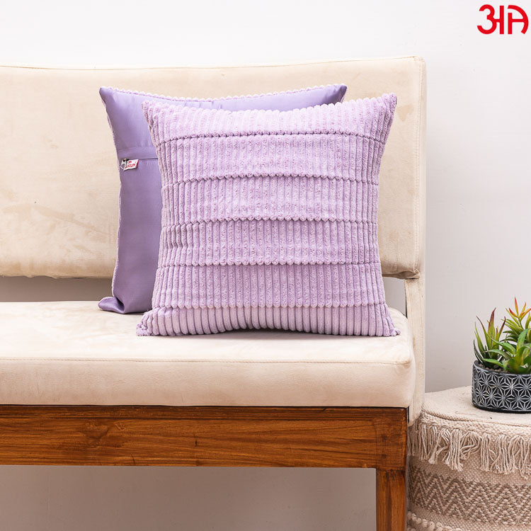 Mauve Fur Stripe Cushion2