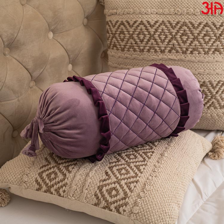 mauve bolster cover velvet